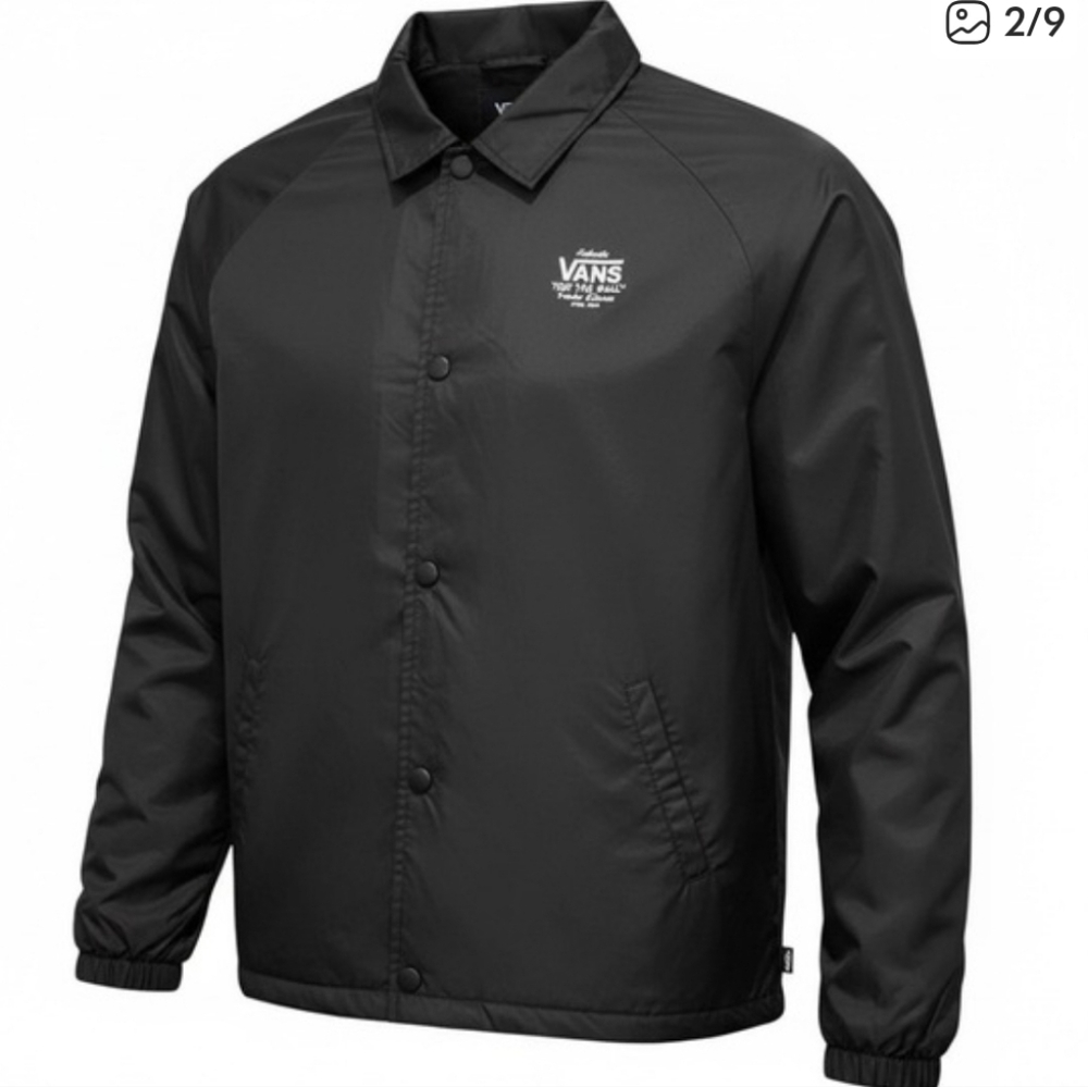 Vans Black Snap-Up Coach Jacket for Kids